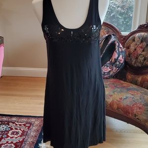 Sequin accented black dress